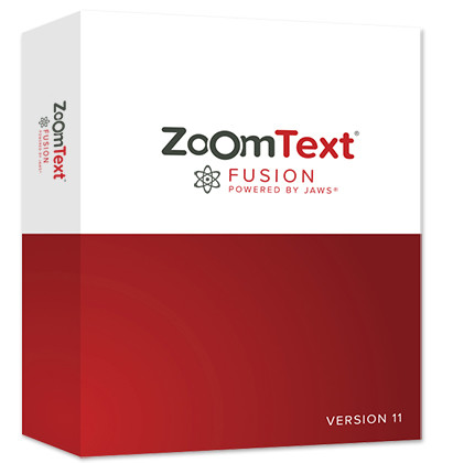 ZoomText Fusion Logo on CD box for purchase.