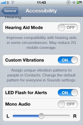 Accessibility Iphone options